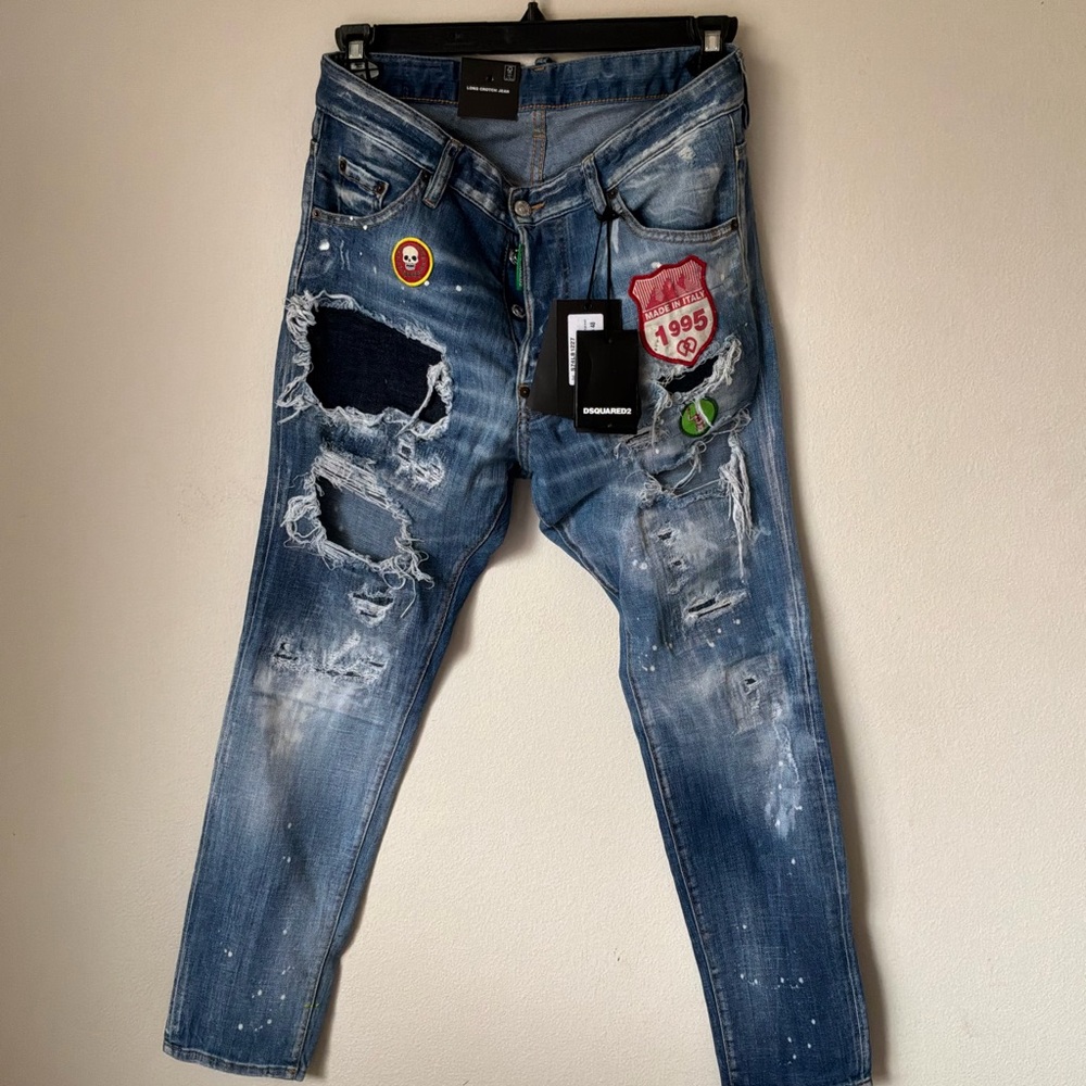 Dsquared2 Distressed Patchwork Men's Blue Jeans - image 2